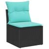 vidaXL Garden Sofa Set with Cushion 4 pcs Black Poly rattan