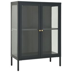 vidaXL Sideboard Anthracite 75x35x105 cm Steel and Glass