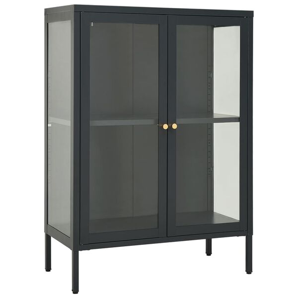 vidaXL Sideboard Anthracite 75x35x105 cm Steel and Glass