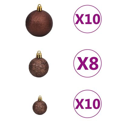 vidaXL Artificial Pre-lit Christmas Tree with Ball Set Pink 210 cm PVC
