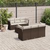 vidaXL 7 Piece Garden Sofa Set with Cushions Brown Poly Rattan