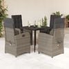 vidaXL 5 Piece Garden Dining Set with Cushions Grey Poly Rattan