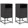 vidaXL Bedside Cabinets 2 pcs Black 36x39x78 cm Steel