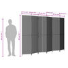 vidaXL Room Divider 6 Panels Grey Poly Rattan