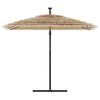 vidaXL Garden Parasol with Steel Pole Brown 246x246x230 cm