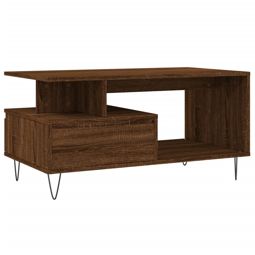 vidaXL Coffee Table Brown Oak 90x49x45 cm Engineered Wood