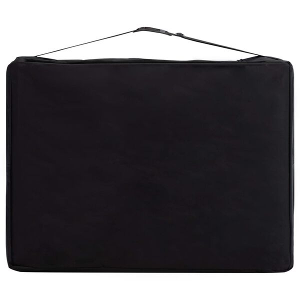 vidaXL Foldable Massage Table 2 Zones Wood Black and Pink