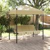 vidaXL Garden Swing Bench with Canopy Sand Steel