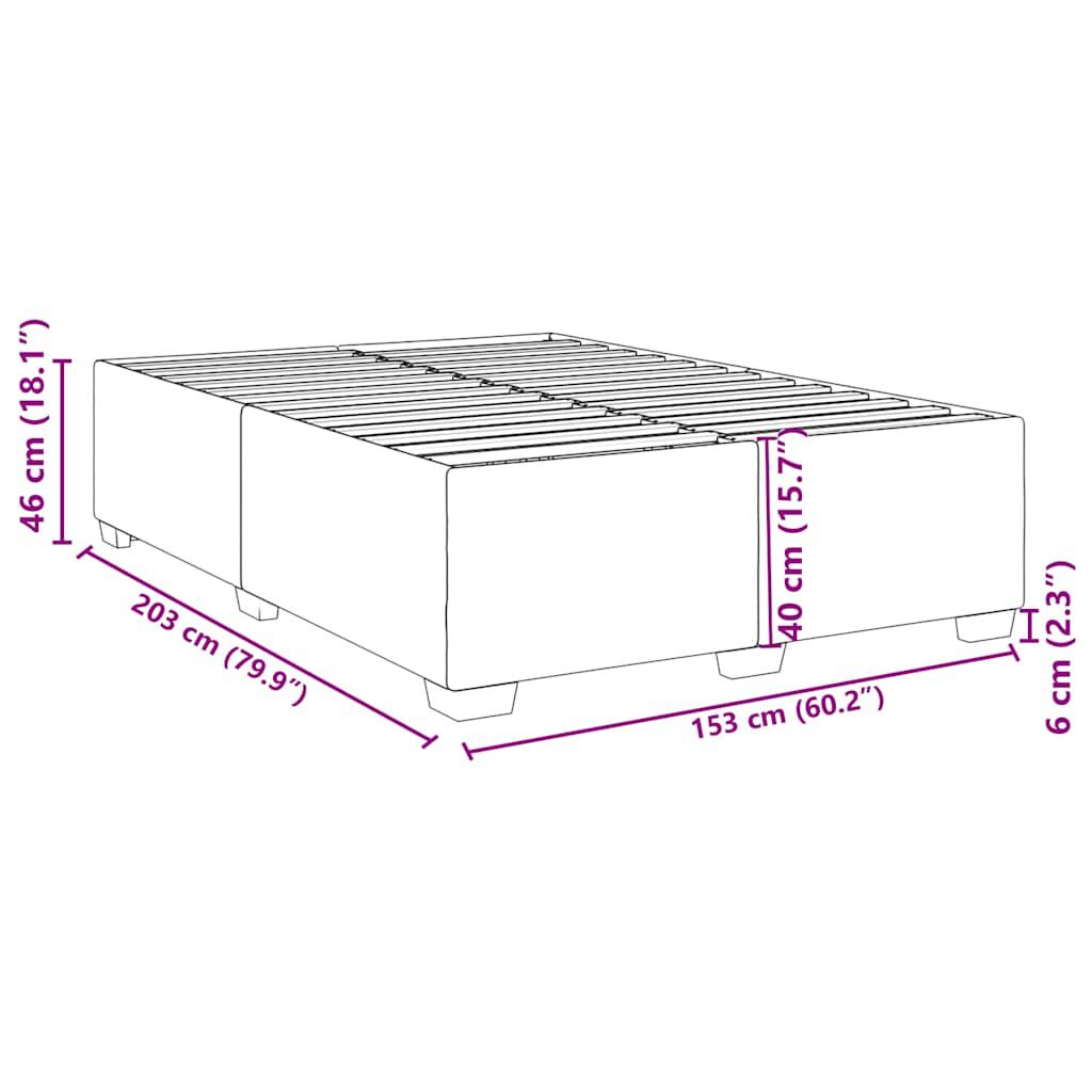 vidaXL Bed Frame without Mattress Light Grey Queen Velvet