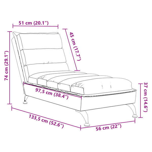 vidaXL Chaise Lounge with Cushions Dark Grey Fabric