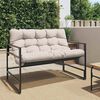 vidaXL Garden Bench with Cushion Taupe 113 cm Steel