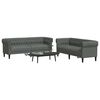 vidaXL 2 Piece Sofa Set Dark Grey Fabric