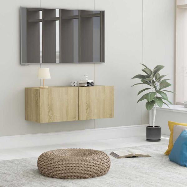 vidaXL TV Cabinet Sonoma Oak 80x30x30 cm Engineered Wood