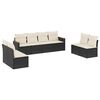 vidaXL 8 Piece Garden Sofa Set with Cushions Black Poly Rattan