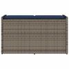vidaXL Outdoor Storage Bench with Cushion Grey 100 cm Poly Rattan