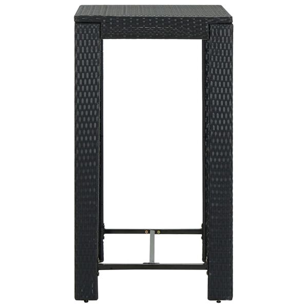vidaXL 5 Piece Garden Bar Set with Cushions Poly Rattan Black