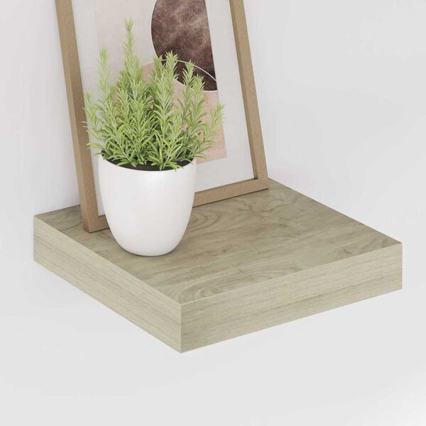 vidaXL Floating Wall Shelf Oak 23x23.5x3.8 cm MDF