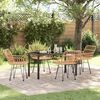 vidaXL Garden Dining Set 5 pcs Brown Powder-Coated Steel