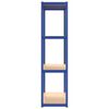 vidaXL 4-Layer Shelves 5 pcs Blue Steel&Engineered Wood