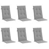 vidaXL Garden Highback Chair Cushions 6 pcs Grey 120x50x3 cm Fabric