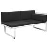 vidaXL 4 Piece Garden Lounge Set with Cushions Aluminium Black