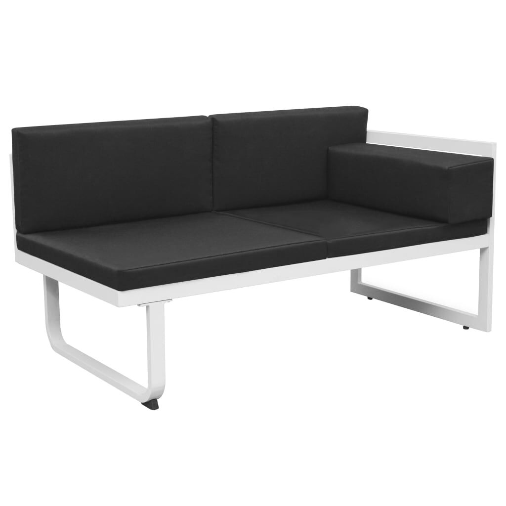 vidaXL 4 Piece Garden Lounge Set with Cushions Aluminium Black
