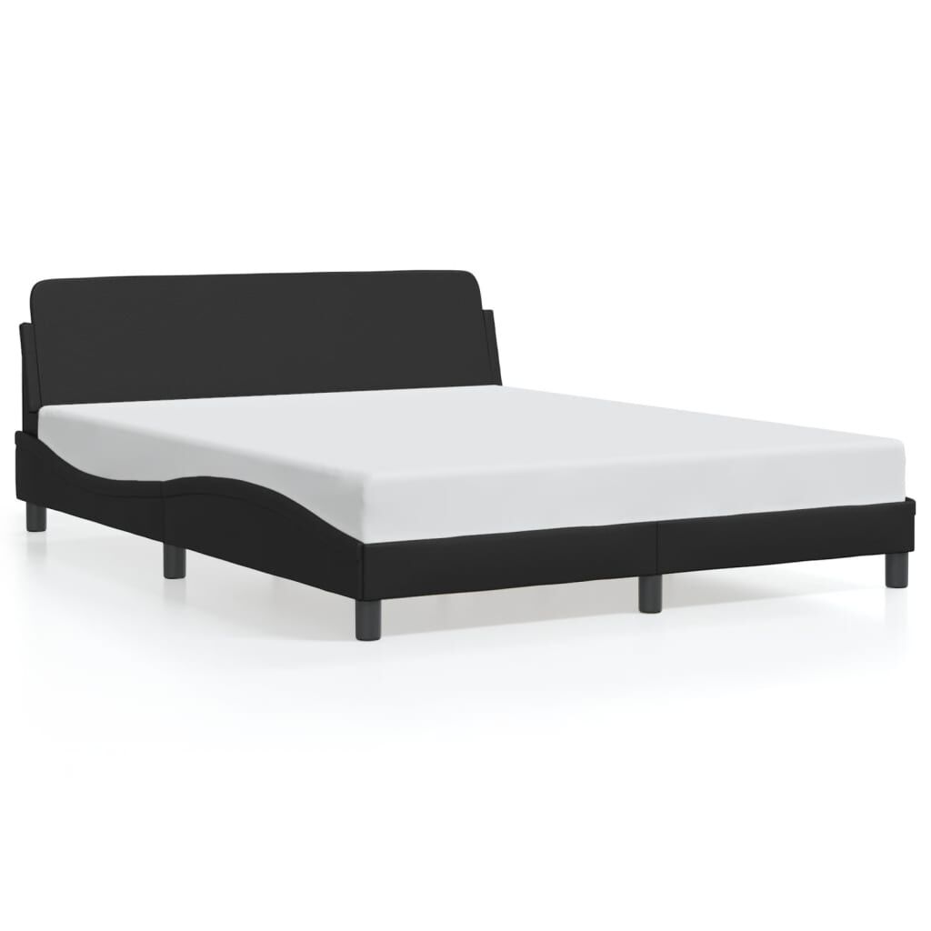 vidaXL Bed Frame without Mattress Black 152x203 cm Queen Faux Leather