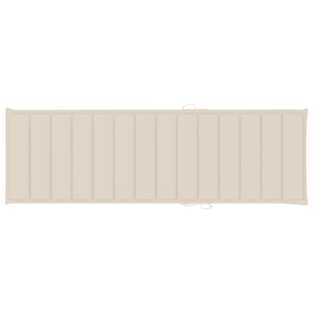 vidaXL Folding Sun Lounger with Cushion Solid Acacia Wood