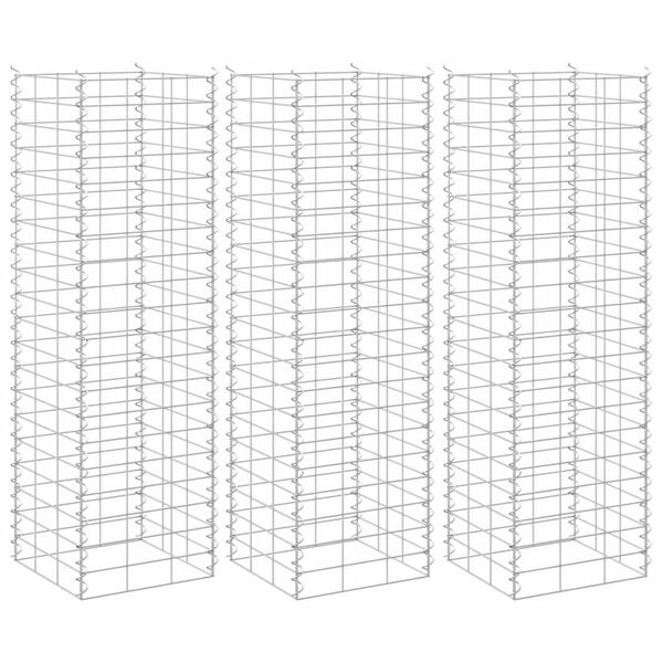 vidaXL Gabion Raised Beds 3 pcs 30x30x100 cm Iron