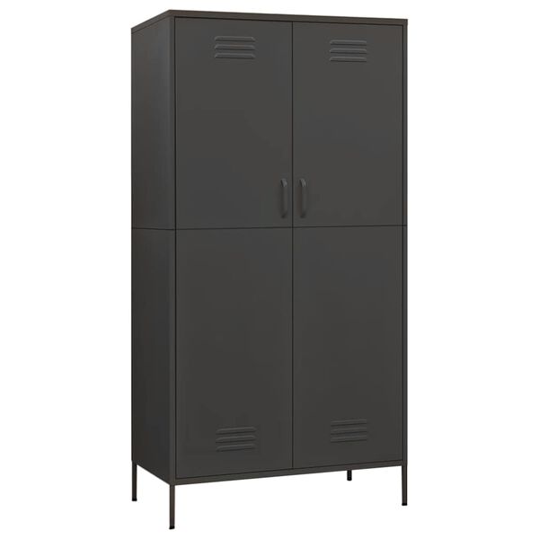 vidaXL Wardrobe Anthracite 90x50x180 cm Steel