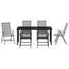 vidaXL Garden Dining Set 7 pcs Anthracite Powder-Coated Steel