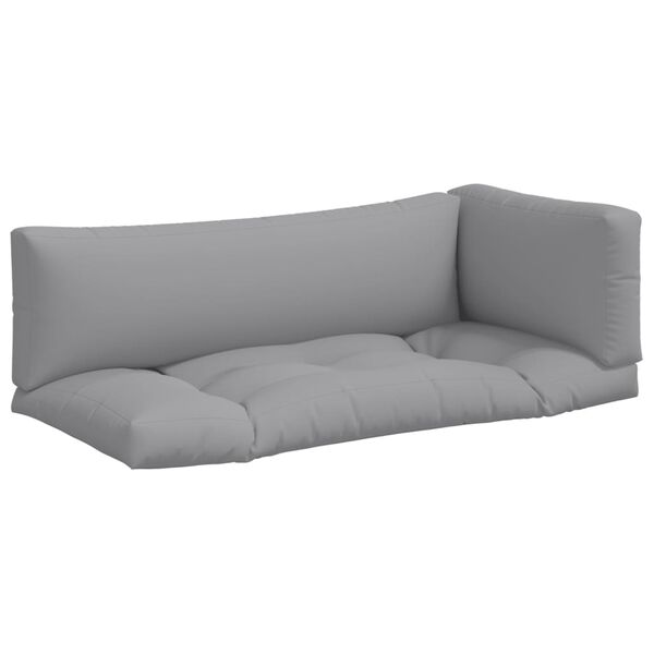 vidaXL Pallet Cushions 3 pcs Grey Fabric