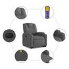 vidaXL Electric Stand up Massage Recliner Chair Dark Grey Fabric