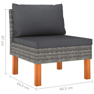 vidaXL 10 Piece Garden Lounge Set with Cushions Poly Rattan Grey