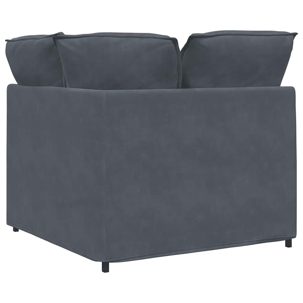 vidaXL Modular Sofa Corner Module with Cushions Dark Grey 100 cm