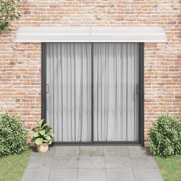 vidaXL Door Canopy Grey and Transparent 300x75 cm PC