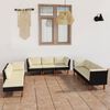 vidaXL 9 Piece Garden Lounge Set with Cushions Poly Rattan Black