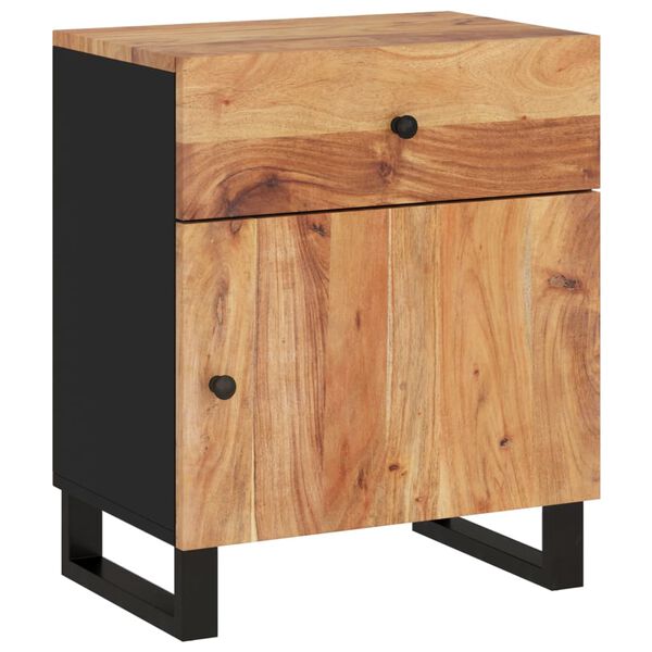 vidaXL Bedside Cabinet 50x33x60 cm Solid Wood Acacia&Engineered Wood