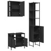 vidaXL 3 Piece Bathroom Cabinet Set Black Engineered Wood