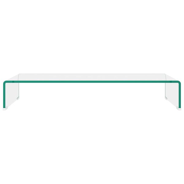 vidaXL TV Stand/Monitor Riser Glass Clear 80x30x13 cm