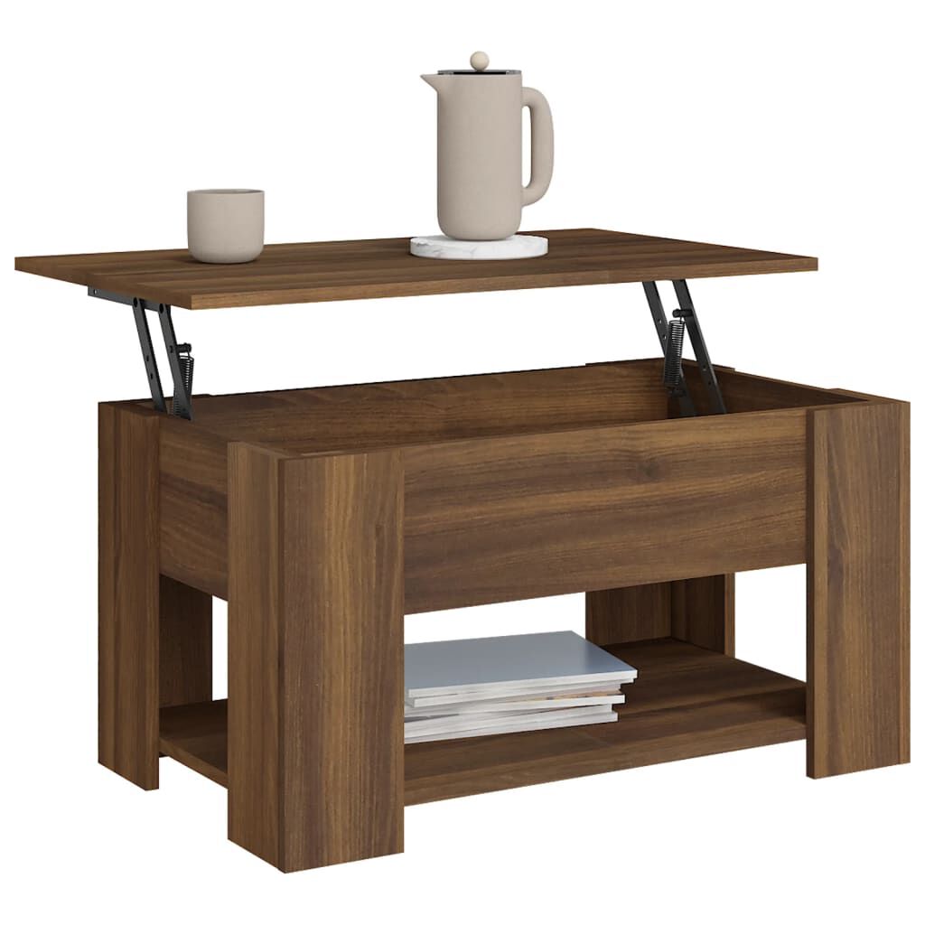 vidaXL Coffee Table Brown Oak 79x49x41 cm Engineered Wood