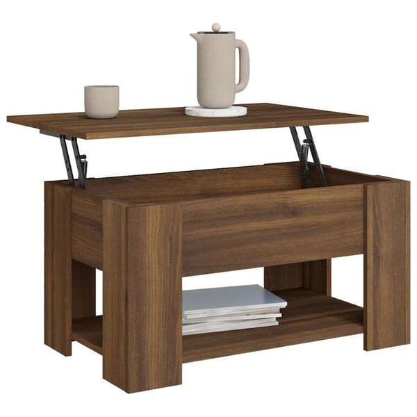 vidaXL Coffee Table Brown Oak 79x49x41 cm Engineered Wood