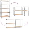 vidaXL 5-Layer Heavy-duty Shelves 2 pcs Silver Steel&Engineered Wood