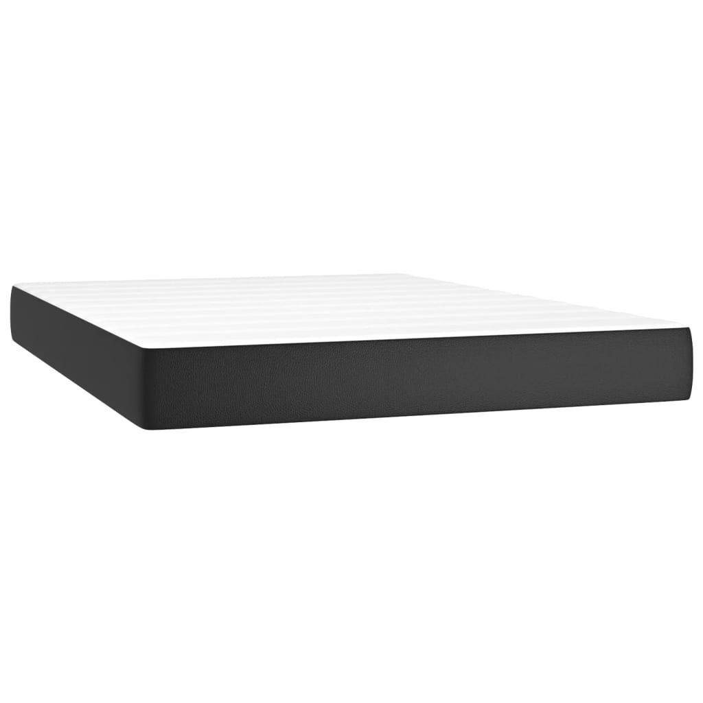 vidaXL Box Spring Bed with Mattress Black 137x190 cm Faux Leather
