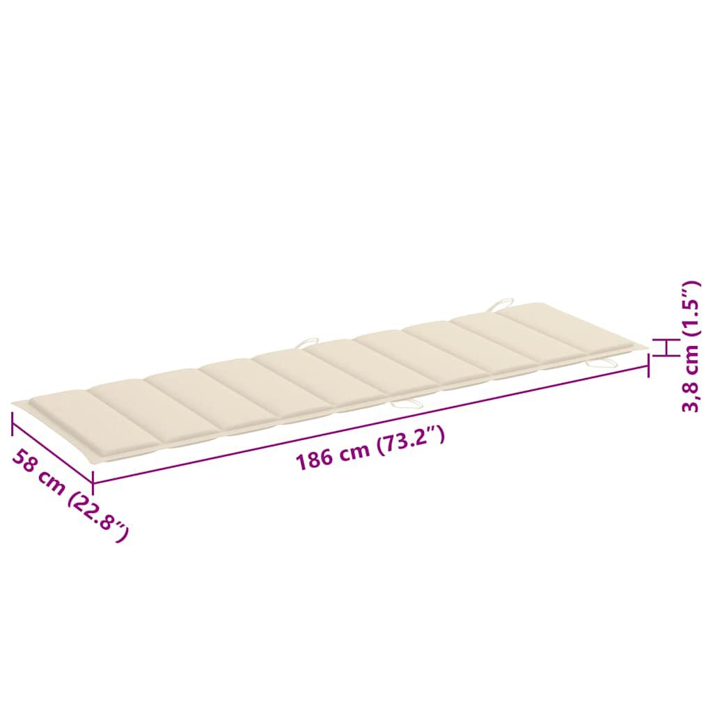 vidaXL Sun Loungers 2 pcs with Table and Cushions Solid Wood Acacia