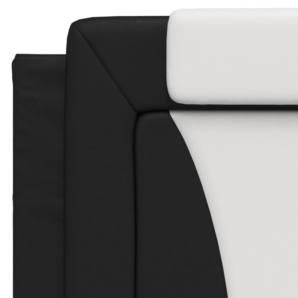 vidaXL Bed Frame without Mattress Black and White 100x203 cm Faux Leather