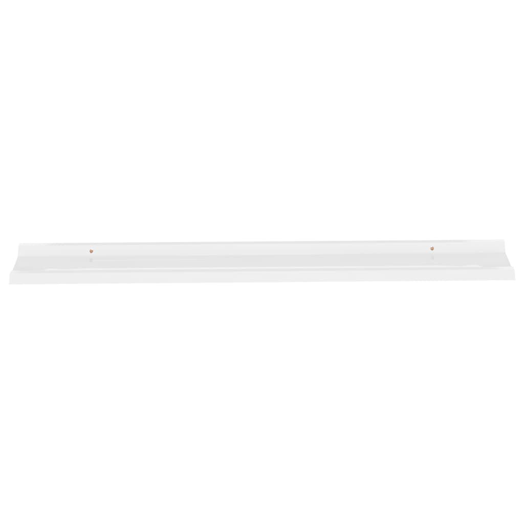 vidaXL Wall Shelves 2 pcs High Gloss White 115x9x3 cm