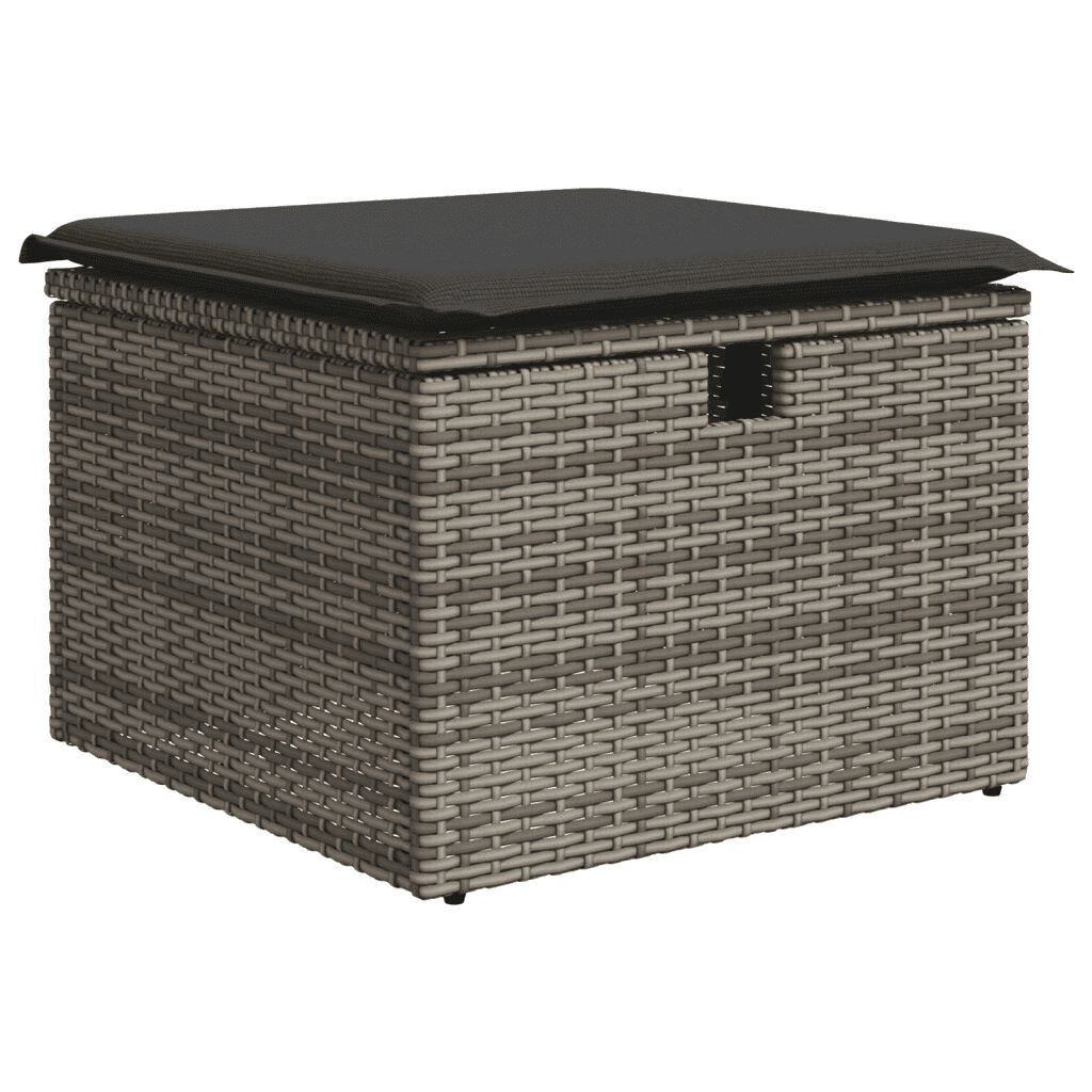 vidaXL 6 Piece Garden Sofa Set with Cushions Grey Poly Rattan