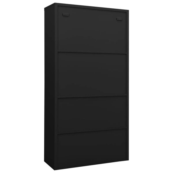 vidaXL Office Cabinet Black 90x40x180 cm Steel