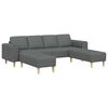 Sofa Set 3 pcs Dark grey Fabric